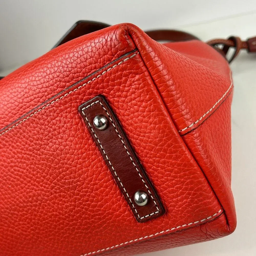 Dooney & Bourke Cambridge Hobo Pebble Leather Persimmon Orange Purse
